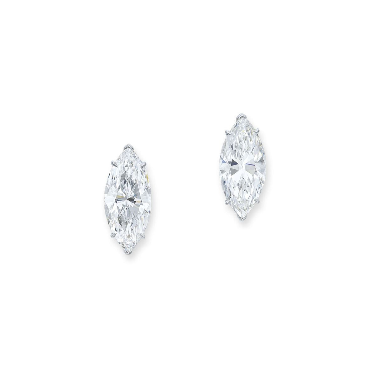 14ct White Gold Marquise Stud Earrings